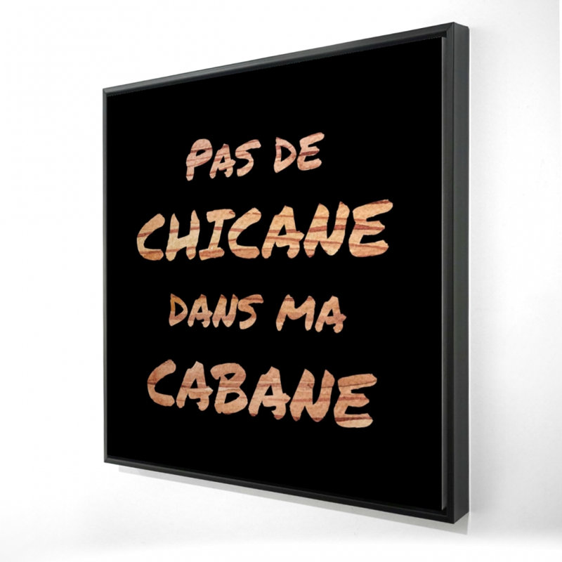 Pas de litige dans ma maison - noir | Toile encadrée «Man Cave»
