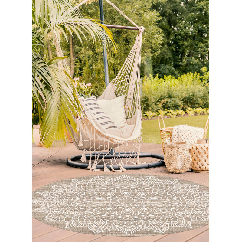 Round Kira Vinyl 2.8mm Vinyl, Phthalate Free With Exclusive Printed Designs. Area Rug, Round 200cm