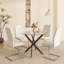 Table de salle à manger ronde, table de salle à manger en verre de 35,5 po avec pieds, table de cuisine moderne pour la maison, salle à manger-133275563