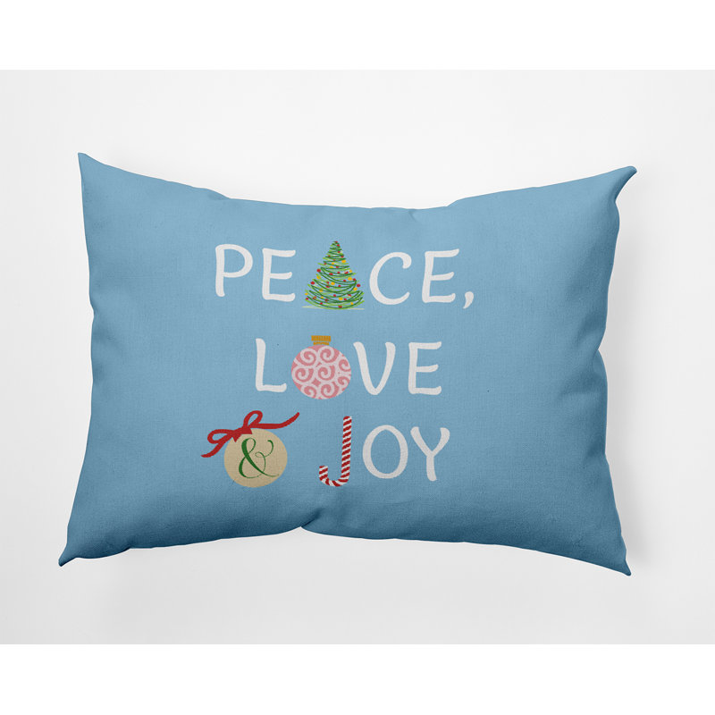 Coussin décoratif Peace Love Joy, Île Seymour Nord, Galapagos