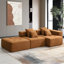 Canapé modulaire en forme de L 105,5 po Boneless, assise large et profonde, canapé minimaliste en velours côtelé infroissable, canapé-lit entièrement compressé pour le salon, combinaison gratuite de 3 ordinateurs, aucun assemblage requis-697055511