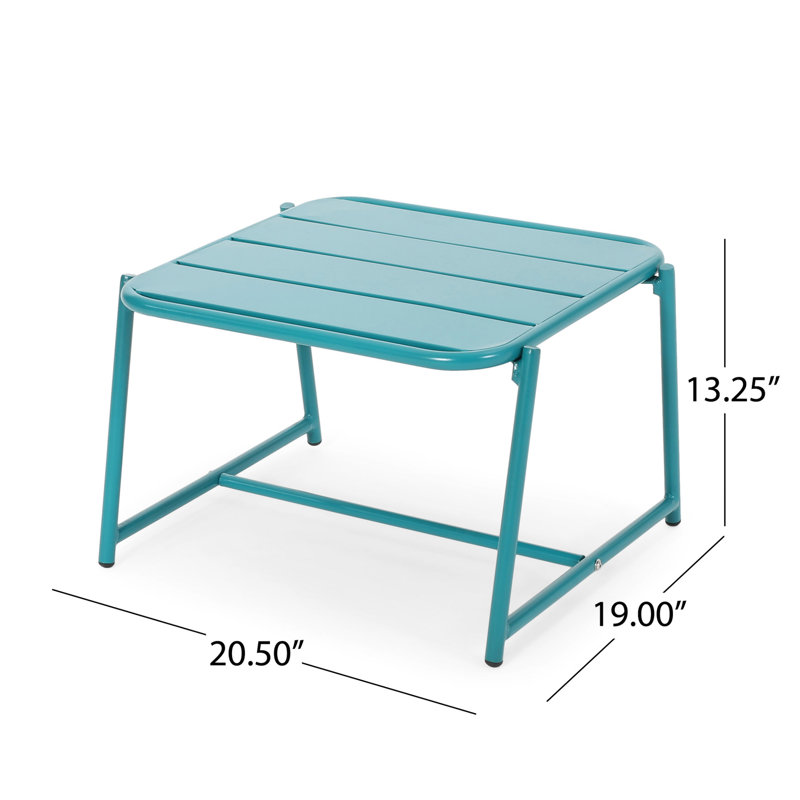 Table d'appoint en fer pour l'extérieur avec une finition mate captivante pour une construction amusante et stable