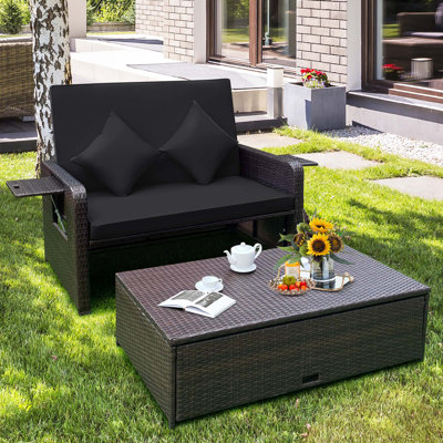Arianit 67" Wide Outdoor Loveseat with Cushions