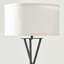 Lampe sur pied à DEL écoénergétique moderne de 60 po avec abat-jour tambour en tissu brun clair et pieds de trépied noirs Jaxon-686952907-686952900
