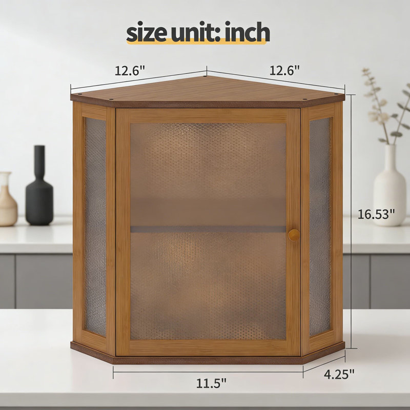 Boîte à pain de coin pour comptoir de cuisine avec rangement double couche, corbeille à pain en bambou avec fenêtre translucide pour le pain fait maison et les produits de boulangerie