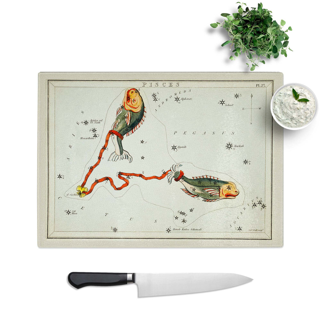 Tempered Glass Astronomical Zodiac Chart of the Pisces Chopping Board
