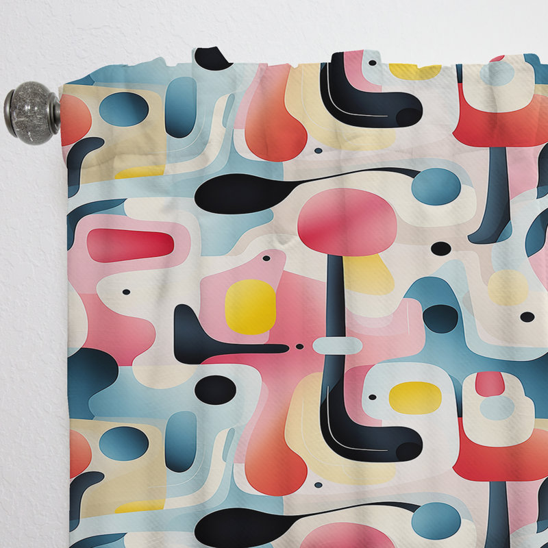 Rideau abstrait Contemporary Abstraction III - Velours obscurcissant - 1 panneau, L 52 po x L 63 po