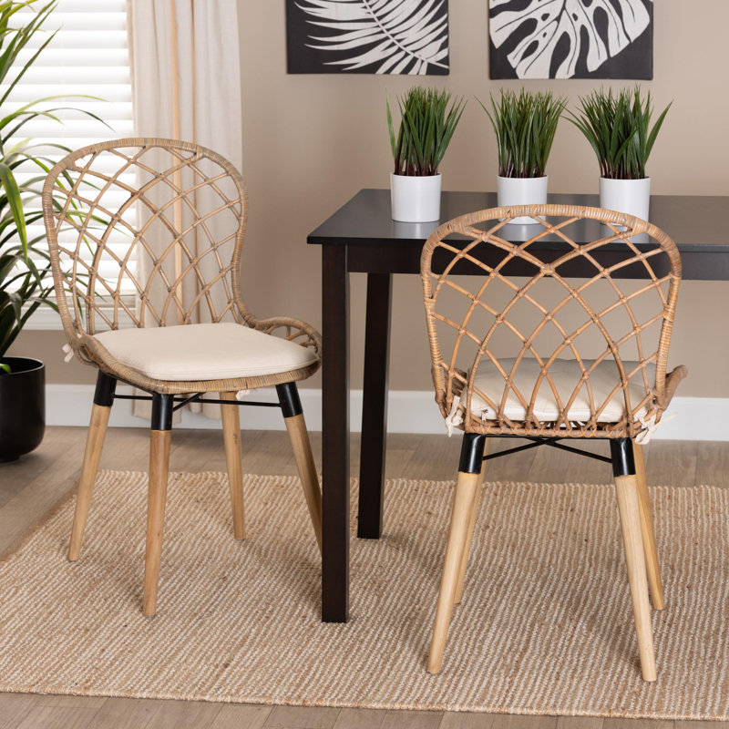 Chaise d'appoint Kinnard, Beige, Noyer brun