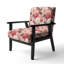 Fauteuil d'appoint rembourré Pink Poppies Blossoming Grace