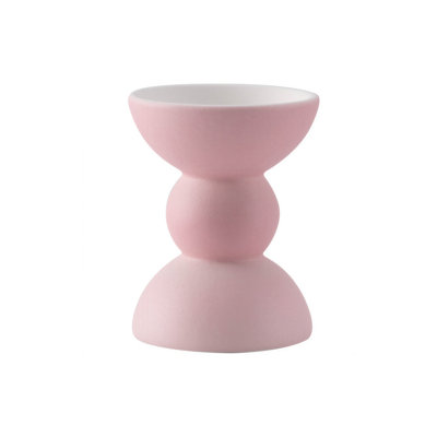 Ceramic Pedestal Candle Holder - Pink