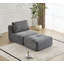 Canapé modulaire en mousse à mémoire de forme moderne modulaire Cloud compatible avec repose-pieds mobile et sans assemblage, gris-1293189070