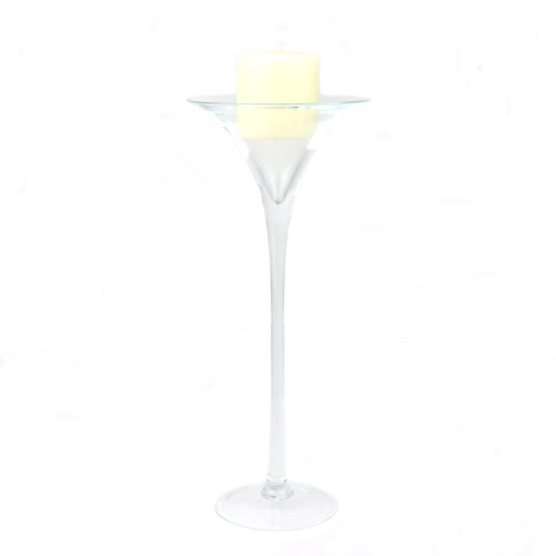 Porte-bougie Seranade, H 16 po x l 6,5 po x P 6,5 po, Clair