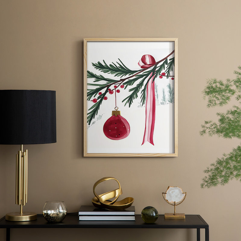 «Christmas Holiday Art DCCDXLIV», reproduction d'art encadrée - bois massif, Naturel, H 11 po x l 9 po
