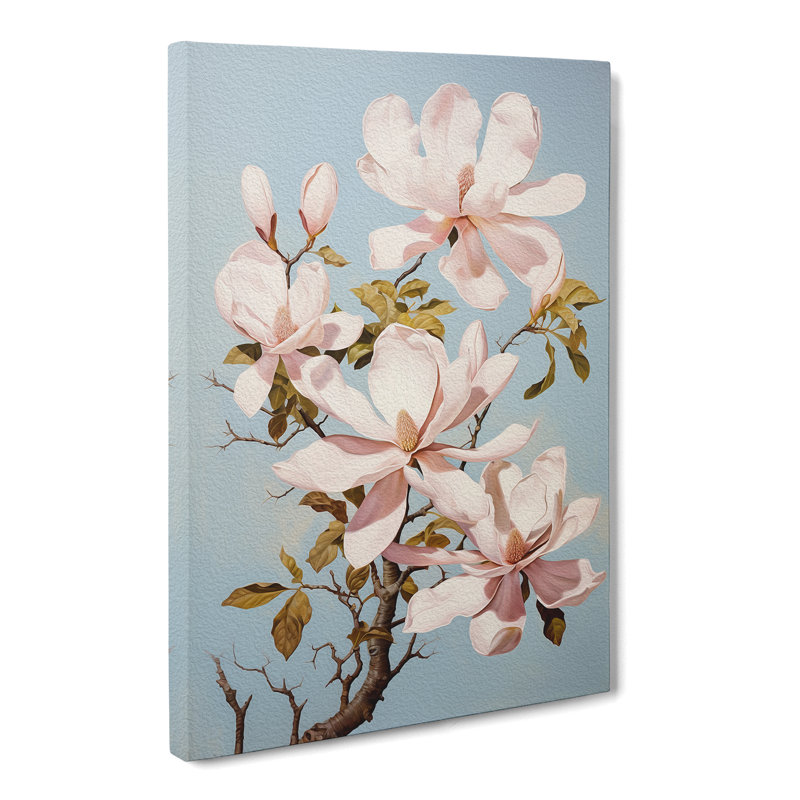 Magnolia Flower Romanticism - Wrapped Canvas Print, 60cm H x 40cm W x 3cm D