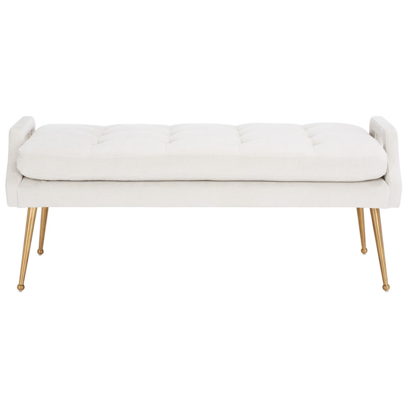 Corey-Taylor 100% Polyester Upholstered Bench, Light Grey