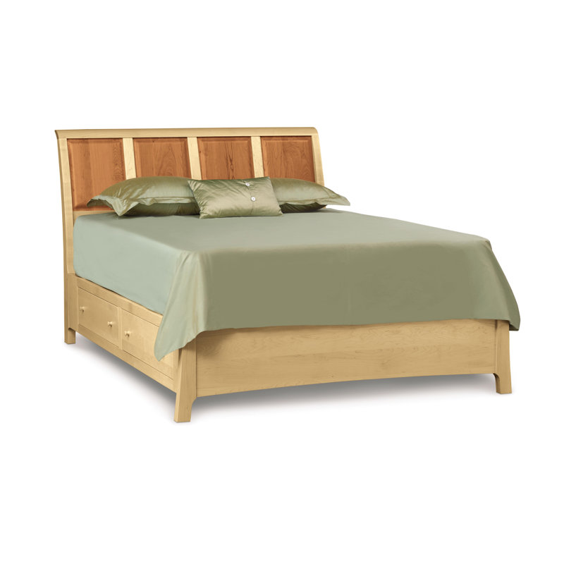 Sarah Solid Wood Bed, Full, Cherry / Maple