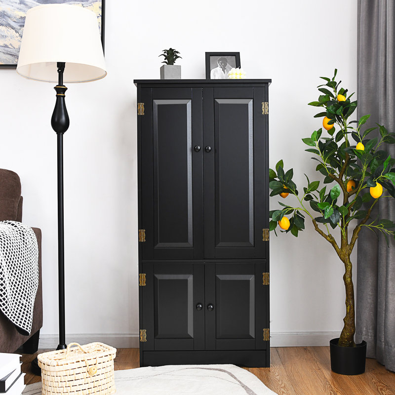 Morrell Freestanding Linen Cabinet, Black