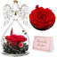 Figurines d'ange avec de vrais cadeaux rose