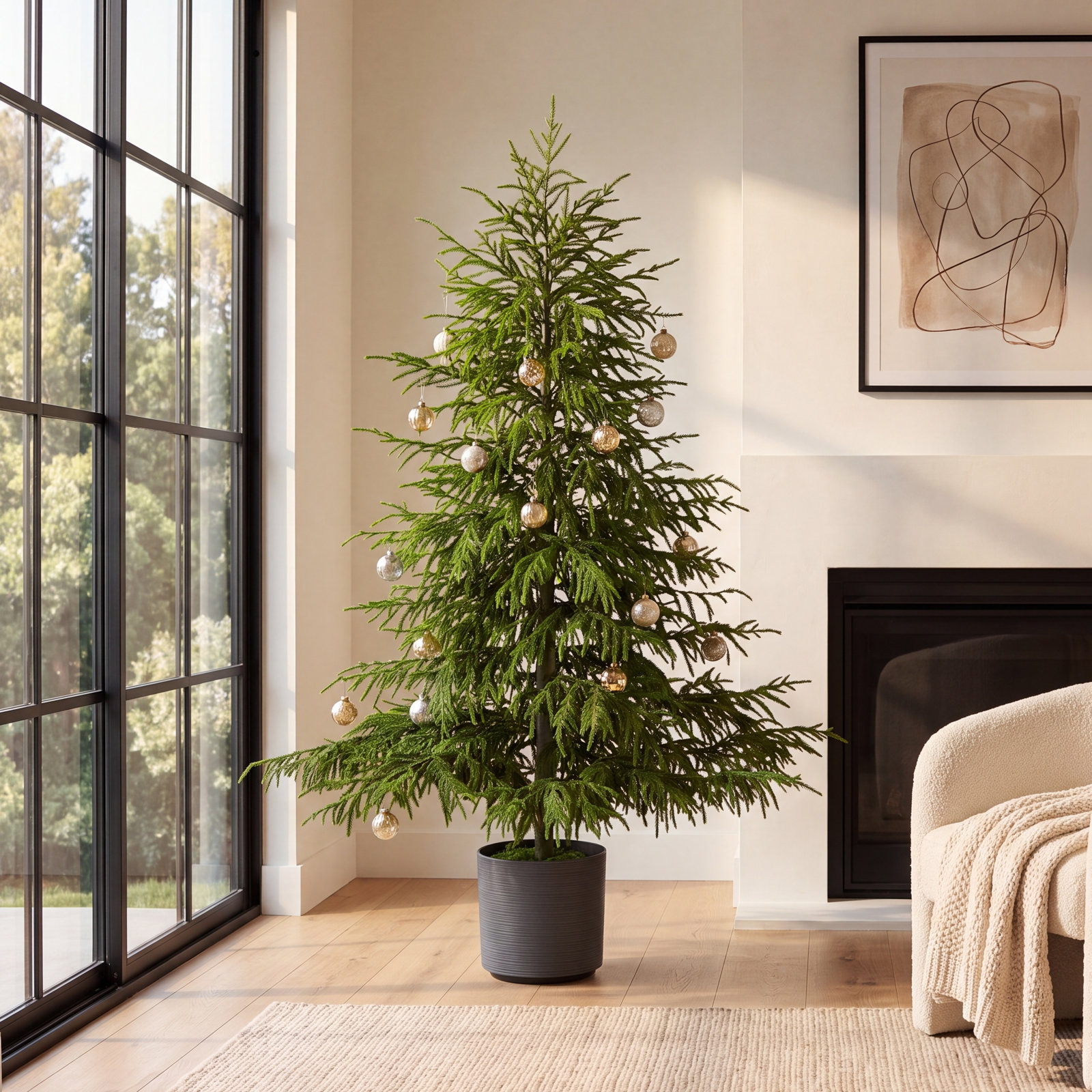 Pine Christmas Tree, 6" H x 40" W x 11" D