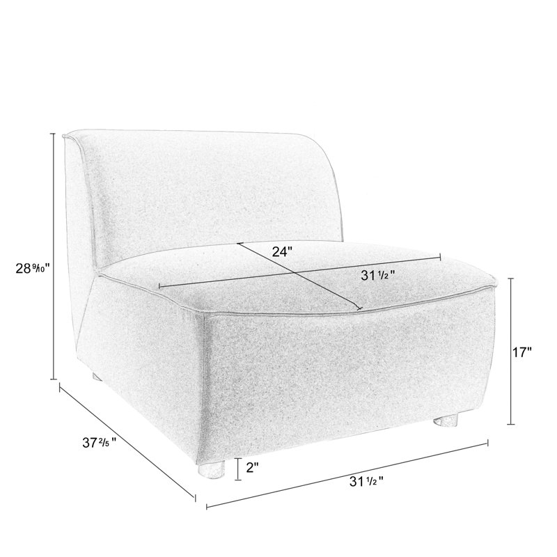 Lizzy CAL117 Compliant 31.5' Wide Armless