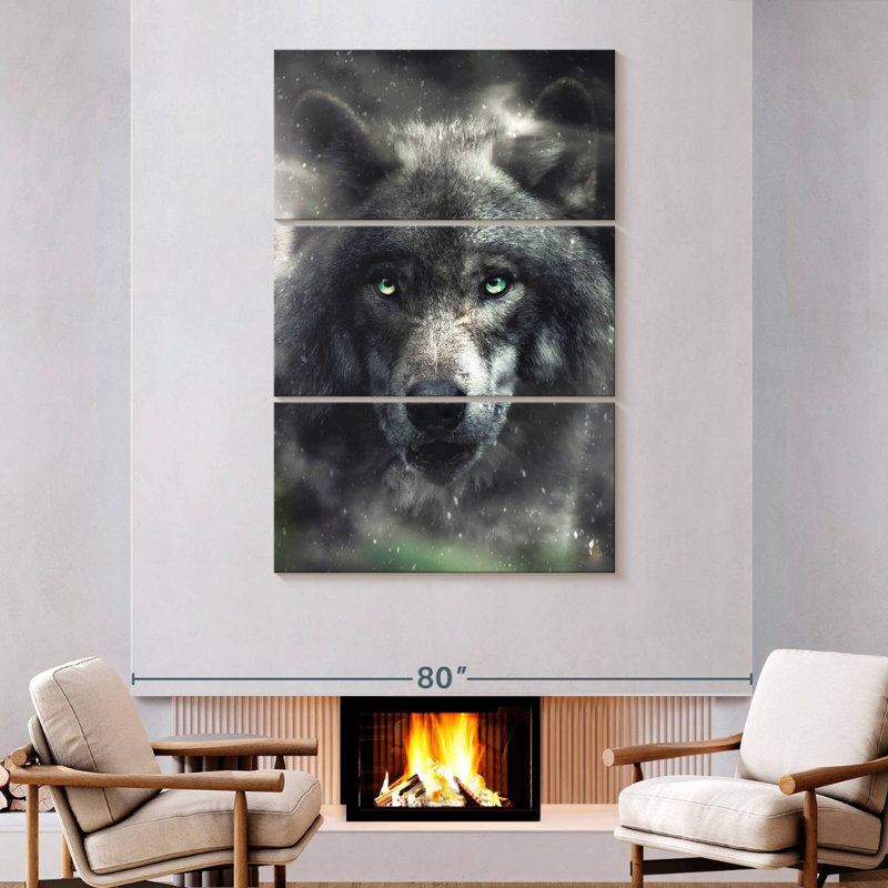 Brampt, le loup affamé, H 74 po x l 48 po