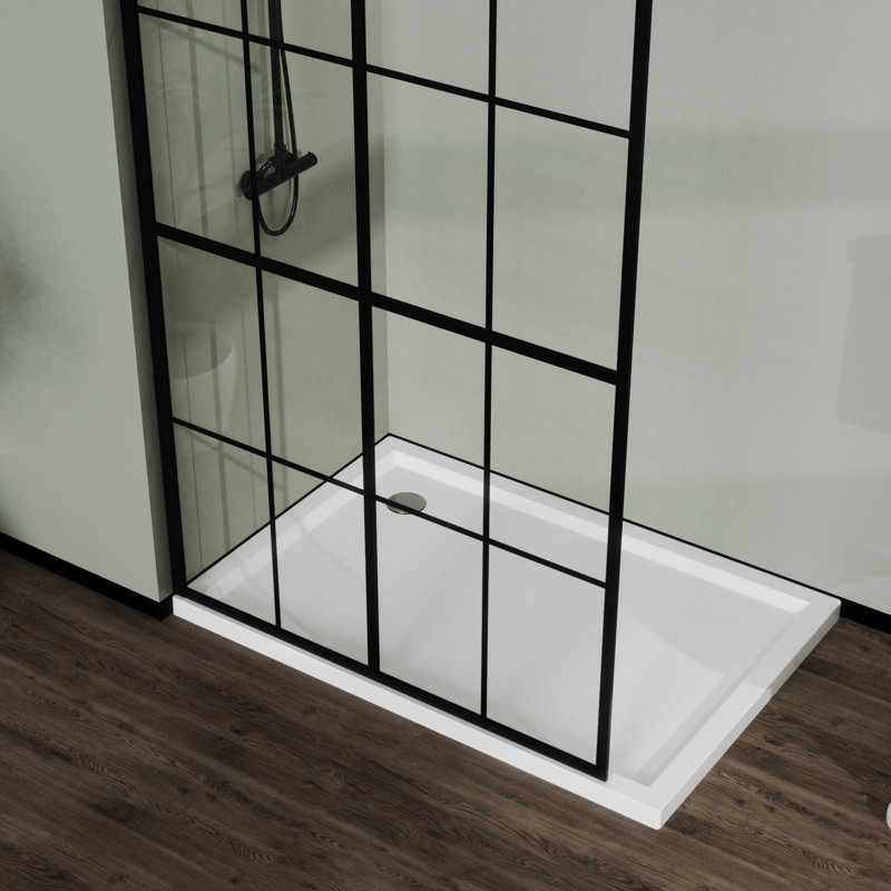 Frameless Tempered Glass Shower Screen - Modern Black Finish Perfect For Contemporary Wet-rooms