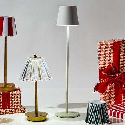 LED Portable Cordless Table Lamp 22"H- Adjustable Heights, Rechargeable Battery 3-Color Stepless Dimming