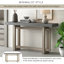 U_STYLE Table d'entrée peinte de 59,1 po avec placage de pin, console de conception rectangulaire unique avec pieds en bois de pin épais, table de canapé extra longue polyvalente pour le couloir, le salon, la cuisine