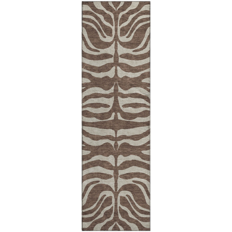 Premium Machine Washable Goulven AMF1042 Animal Print Rug, Runner 2'3" x 7'6"
