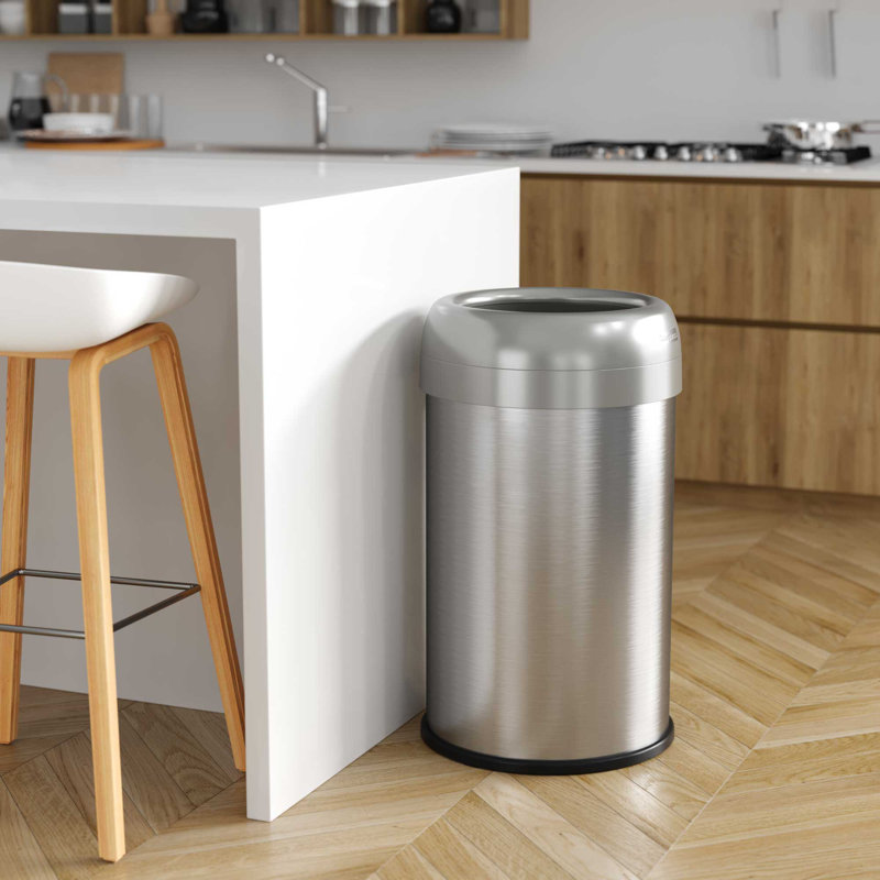 Poubelle à double désodorisation en acier inoxydable 13 gallons