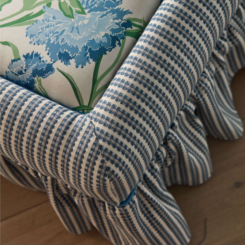 Pepita Stripe, Sky/Linen
