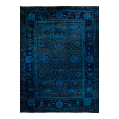 Tapis unique bleu / noir 10 pi x 13 pi 10 po Yenson