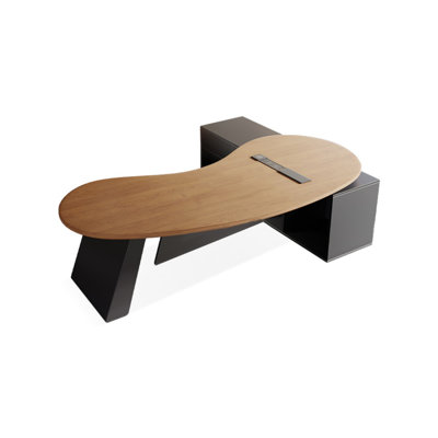 Bureau de direction avec tiroirs brun clair et noir