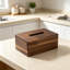 Boîte à mouchoirs rectangulaire en bois d'acacia, idéale pour la salle de bain, la chambre à coucher, le salon ou le bureau (paquet de deux).