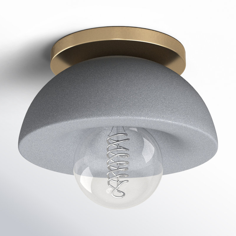 Plafonnier encastré 1 lumière 7 po, Laiton vieilli