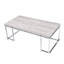 Rectangulaire, table basse, base en métal, chêne naturel, placage, plateau en bois, tablier long, placage + Pb, sans rangement