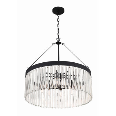 8 Light Black Forged Chandelier