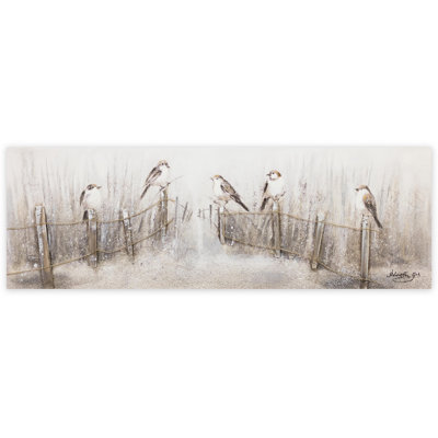 Hand -painted song of birds acrylic painting