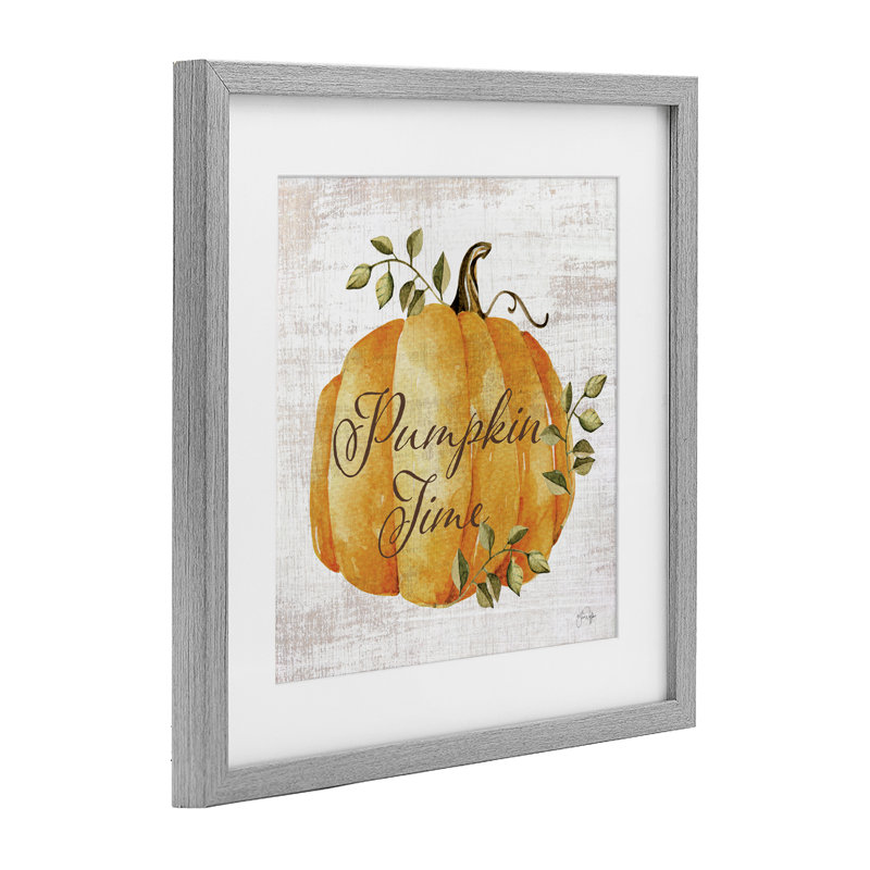 «Pumpkin Time over Rustic», reproduction encadrée sous verre, conception de Yass Naffas Designs, H 13 po x l 13 po