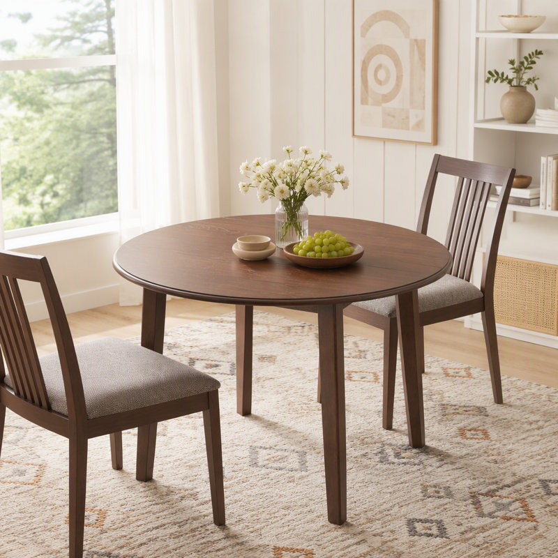 Extendable Round Folding Dining Table for 2-4 People