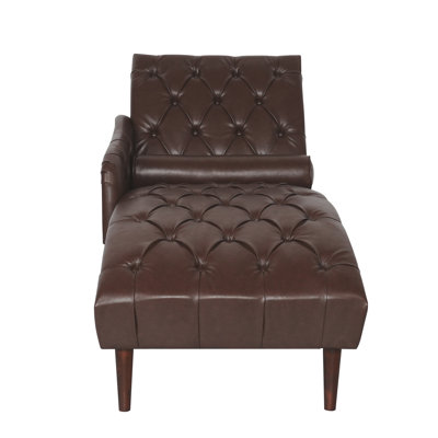 Chaise longue avec accoudoirs et coussins en bois massif, fauteuil de détente souple avec dossier et accoudoirs capitonnés, méridienne rembourrée pour le salon, la chambre à coucher, l'unité centrale