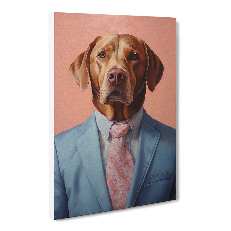 Labrador Retriever In A Suit No.4 - No Frame Print, 60cm H x 40cm W x 3cm D