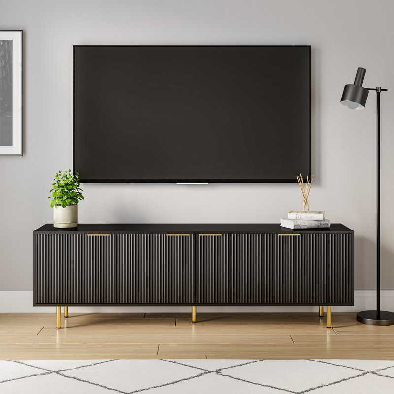 Fluted Tv Stand for TVs up to 75", Black