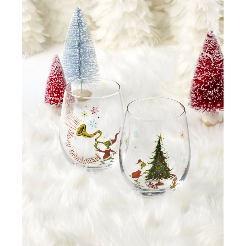 Merry Grinchmas Glass Tumblers, Set Of 4