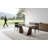 Contemporary Extendable Smoked Tempered Glass Dining Table With Angled Wood Base