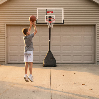 Système de but de basketball extérieur de 54 po avec hauteur réglable et structure en acier