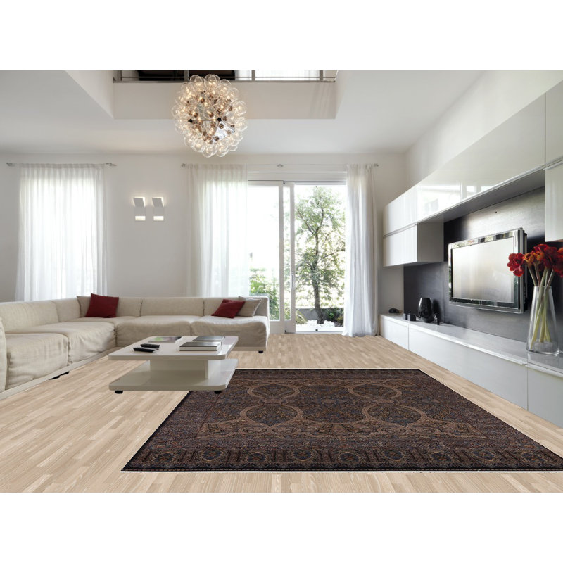 Tapis bleu de style victorien 7 x 10