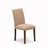 7 Piece Modern Dining Table Set Consist of a Rectangle Wooden Table with X-Legs and 6 Light Sable Linen Fabric Parsons Dining Chairs, Distressed Jacobean Finish-2001241854-2008170757