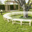 Banc d'extérieur semi-circulaire rond, banc de jardin en bois