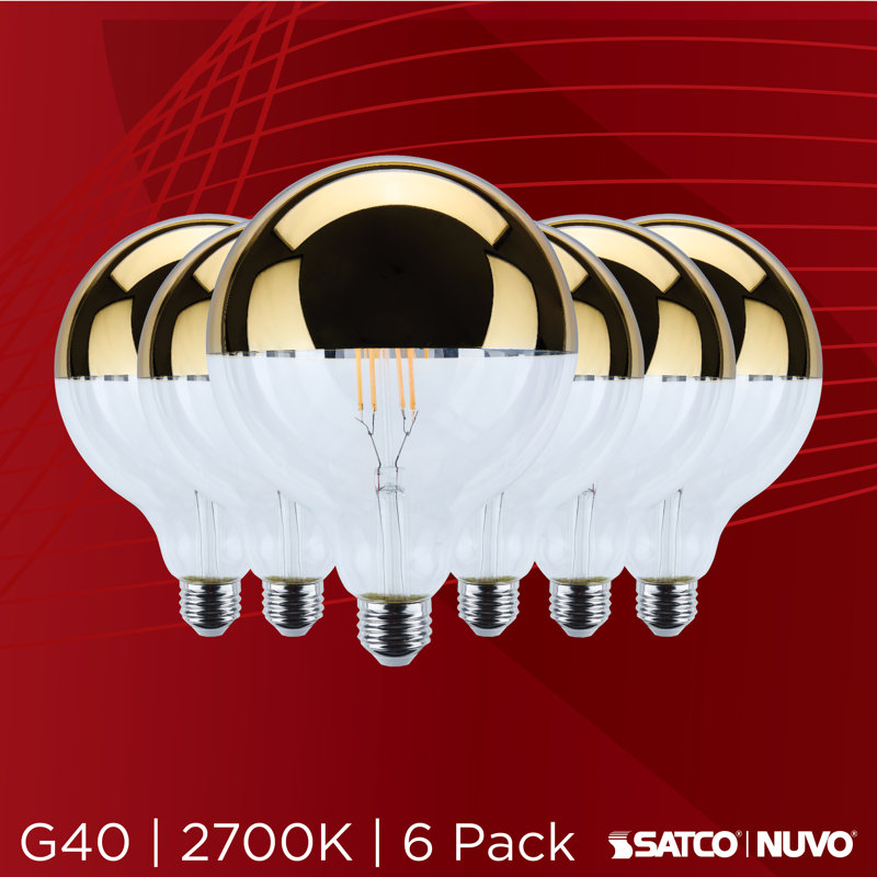 5,5 W G25 à culot moyen à culot moyen de 2700 K avec couronne argentée et remplacement de 60 watts, Jaune / Transparent